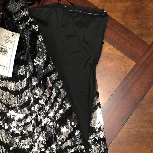 Aidan by Aidan Mattox
One-Shoulder Zebra Sequin Mini Dress - Picture 7 of 11